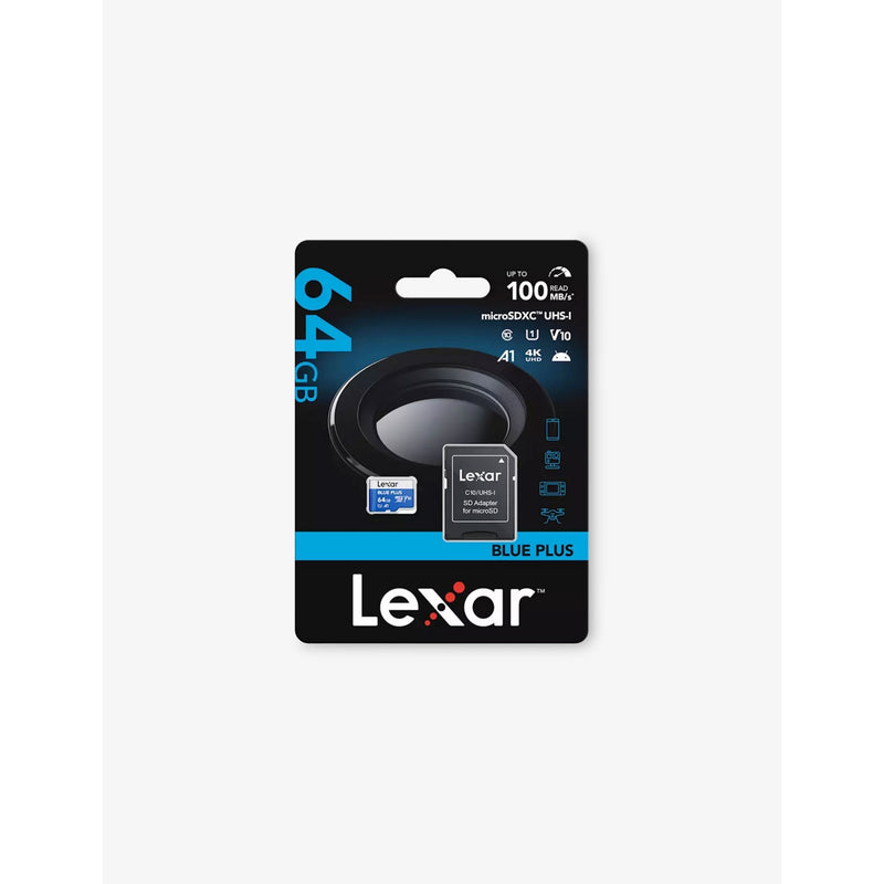 BLUE PLUS microSDXC memory card 64GB with SD adaptor, UK version