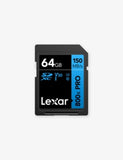 Lexar SDXC PRO Blue Series 64GB memory card - British product
