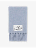 Marni alpaca-blend scarf with logo patch, 190cm, UK version