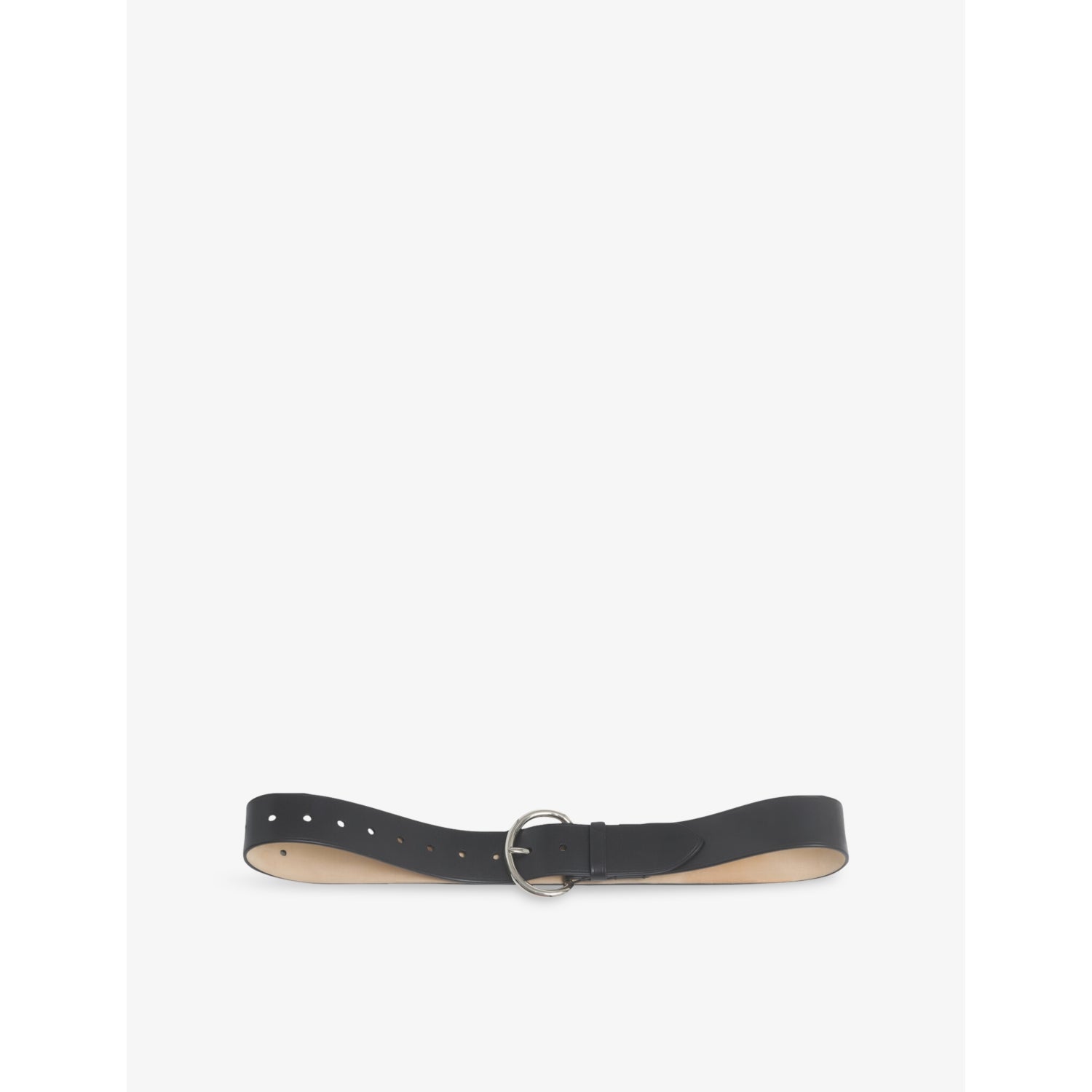 Round-Buckle Leather Belt - 26