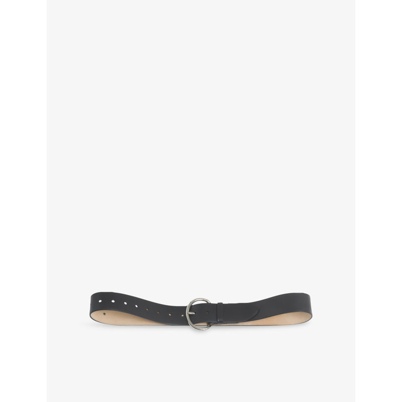 Round-Buckle Leather Belt - 26