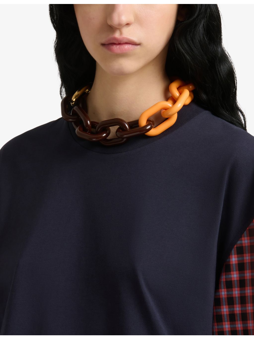 Marni multicolour brass and resin chain necklace 48cm (British brand)