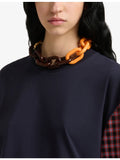 Marni multicolour brass and resin chain necklace 48cm (British brand)
