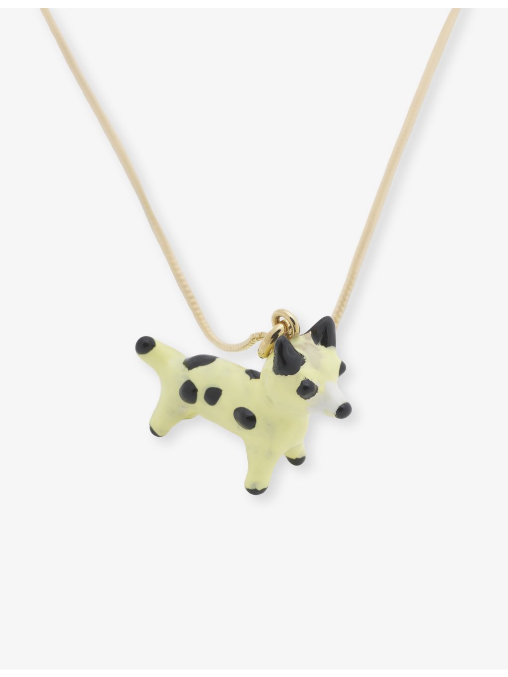 Marni enamelled dog charm brass necklace (British brand)