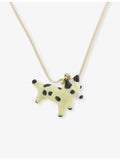 Marni enamelled dog charm brass necklace (British brand)