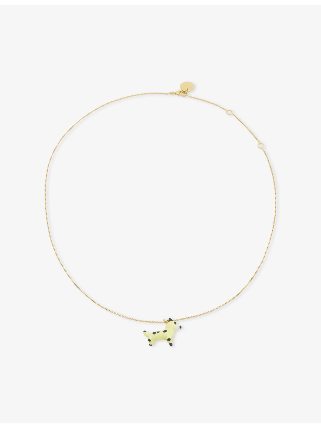 Marni enamelled dog charm brass necklace (British brand)