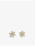 Marni Daisy Pavé brass stud earrings with cubic zirconia, UK version