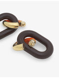 Marni chain drop earrings in brass and enamel, imported from the UK