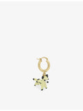 Marni dog charm hoop earrings in polished brass with enamel (British brand)