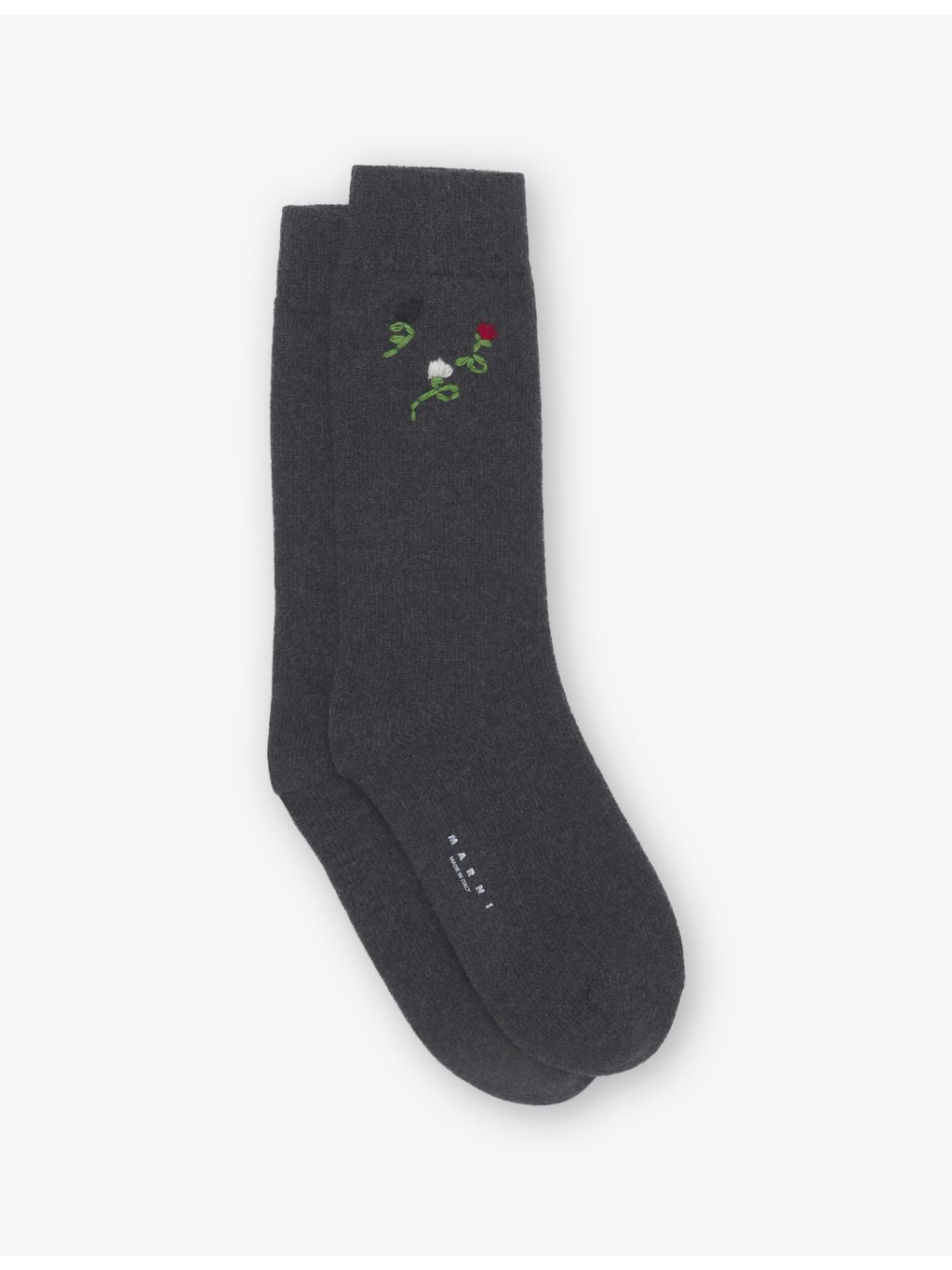 Marni flower-embroidered wool cashmere blend socks, imported from the UK