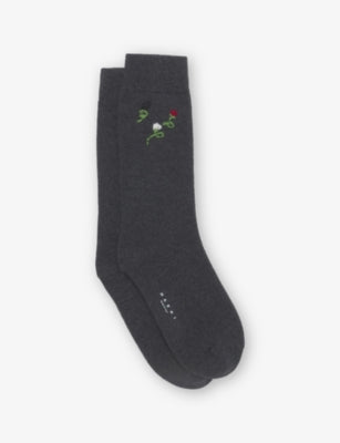 Marni Flower-Embroidered Wool and Cashmere-Blend Socks