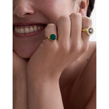 Astley Clarke green agate ring 18ct gold plated, UK version