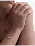 Astley Clarke Gold Luna bracelet with pink quartzite (British brand)