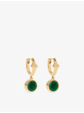 Astley Clarke green agate huggie earrings in gold plated silver - British product