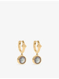 Astley Clarke gold plated labradorite huggie earrings, imported from the UK