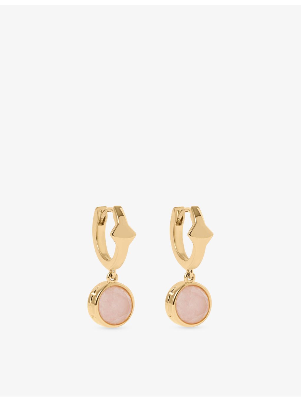 Astley Clarke pink quartzite huggie earrings, UK version
