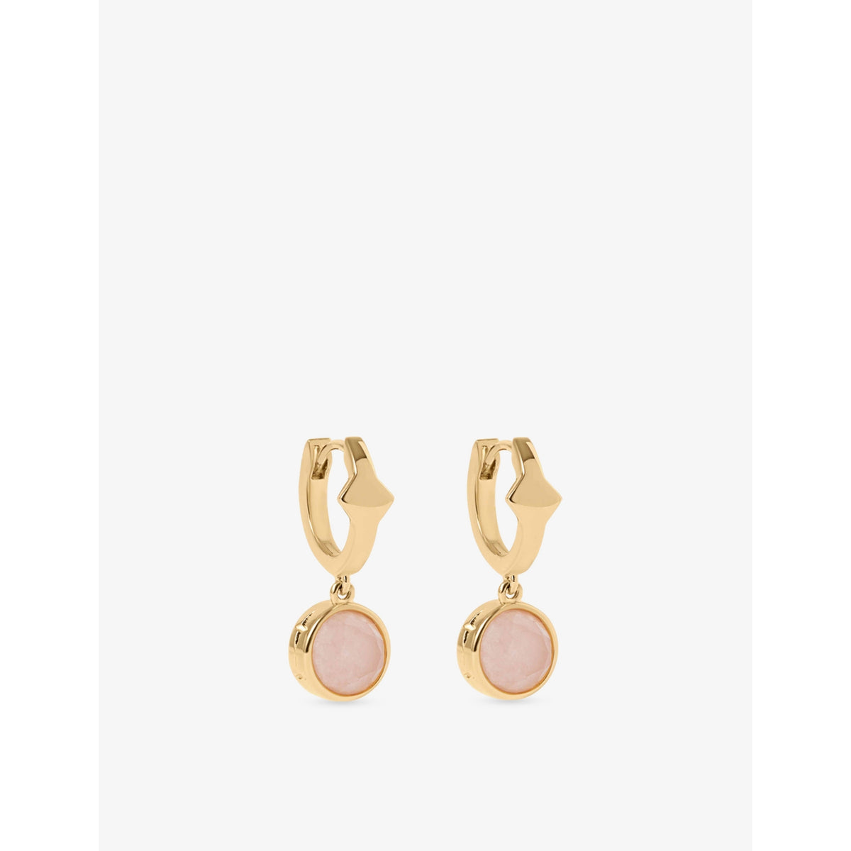 Astley Clarke pink quartzite huggie earrings, UK version