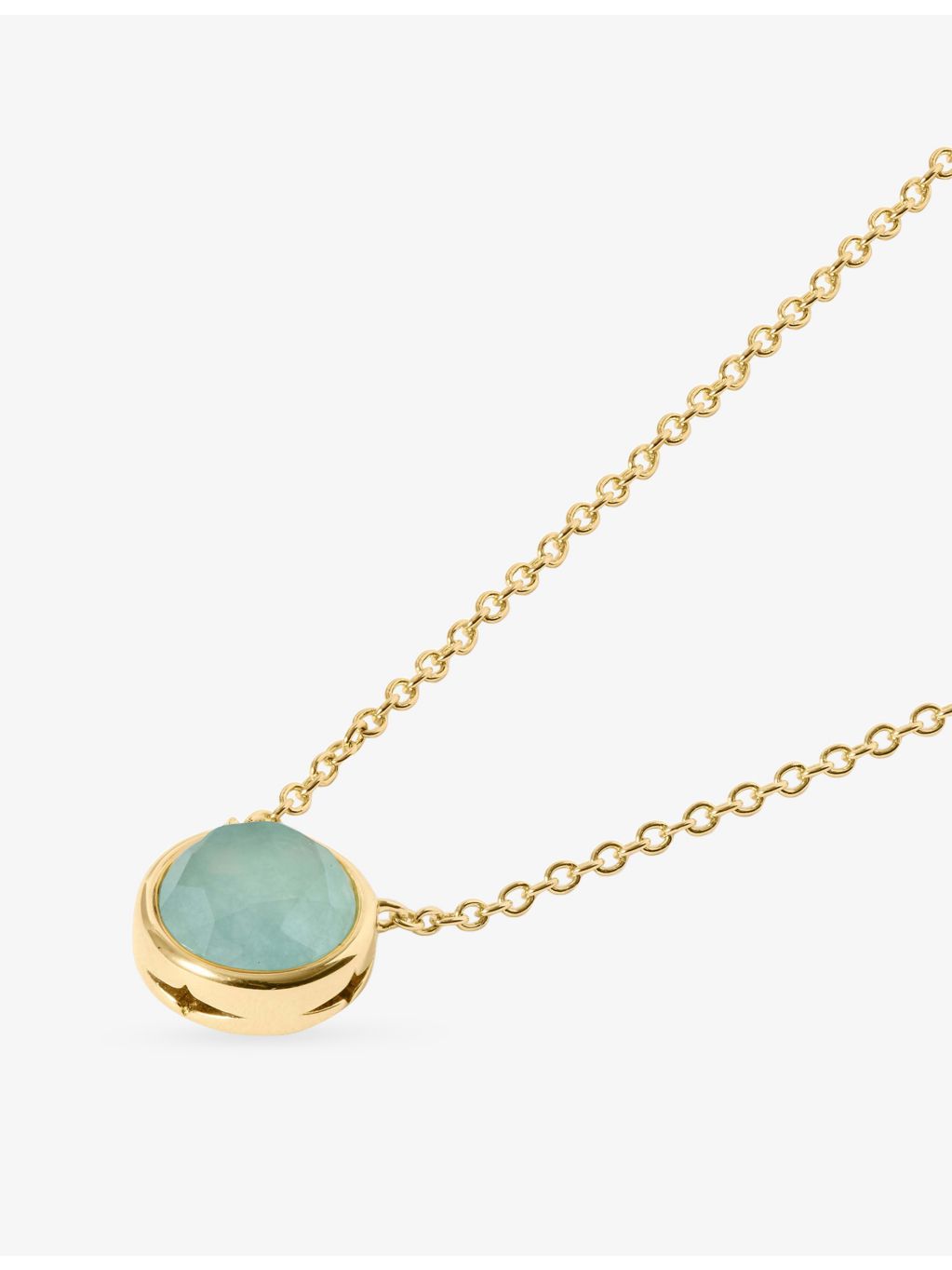 Astley Clarke Gold Luna pendant necklace aqua quartzite, UK version