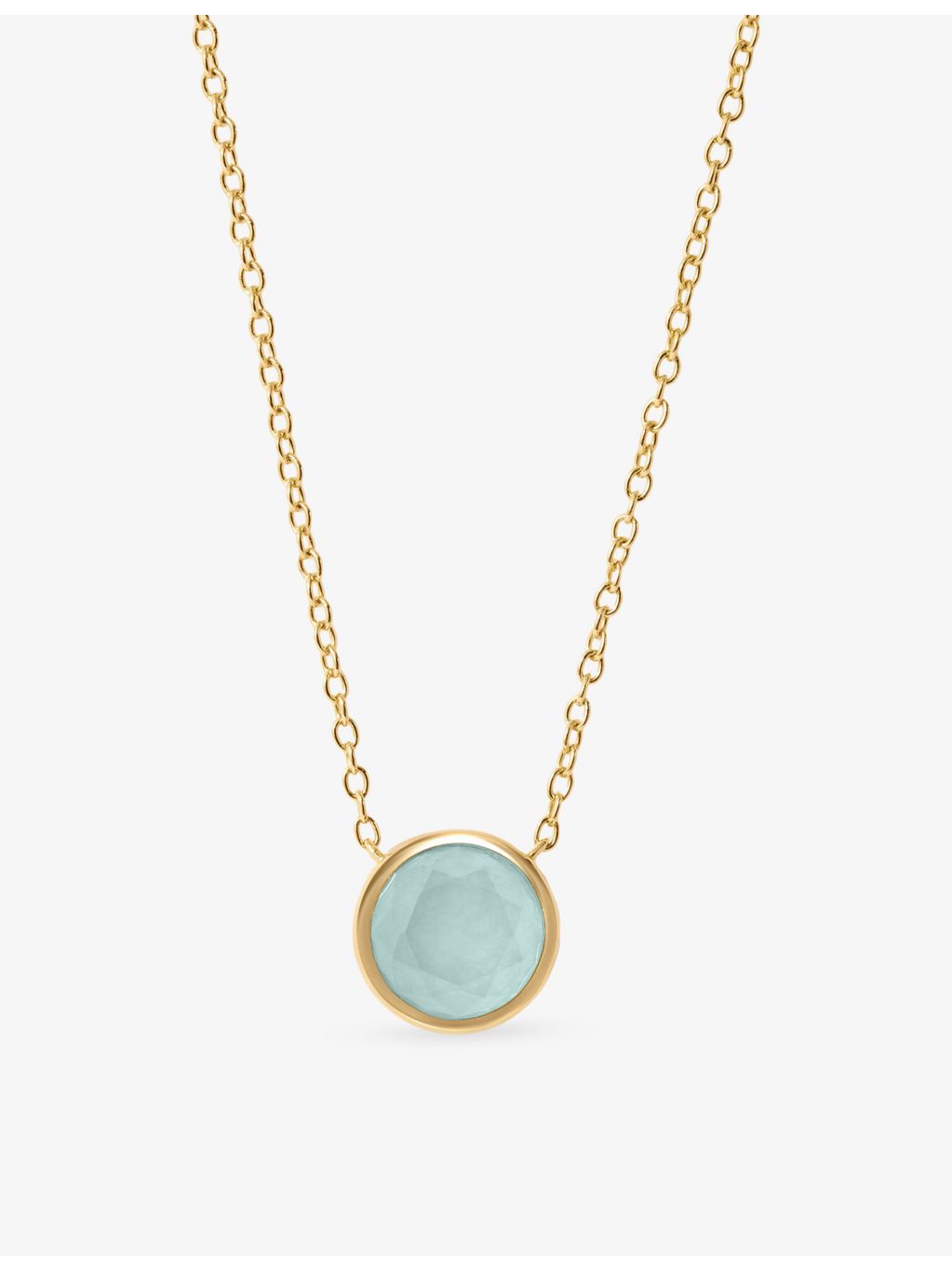 Astley Clarke Gold Luna pendant necklace aqua quartzite, UK version