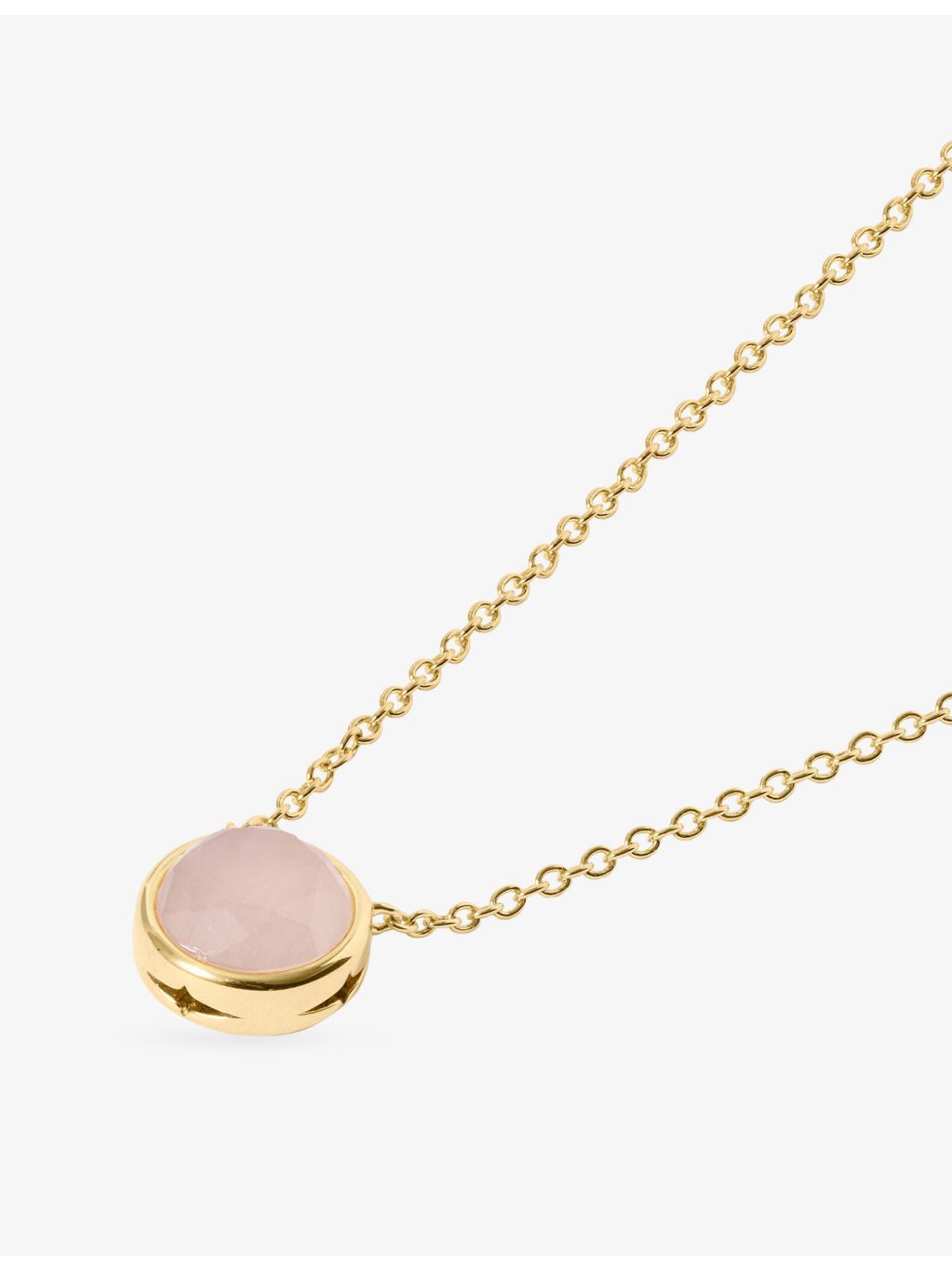 Astley Clarke pink quartzite pendant necklace gold plated 9mm - British product