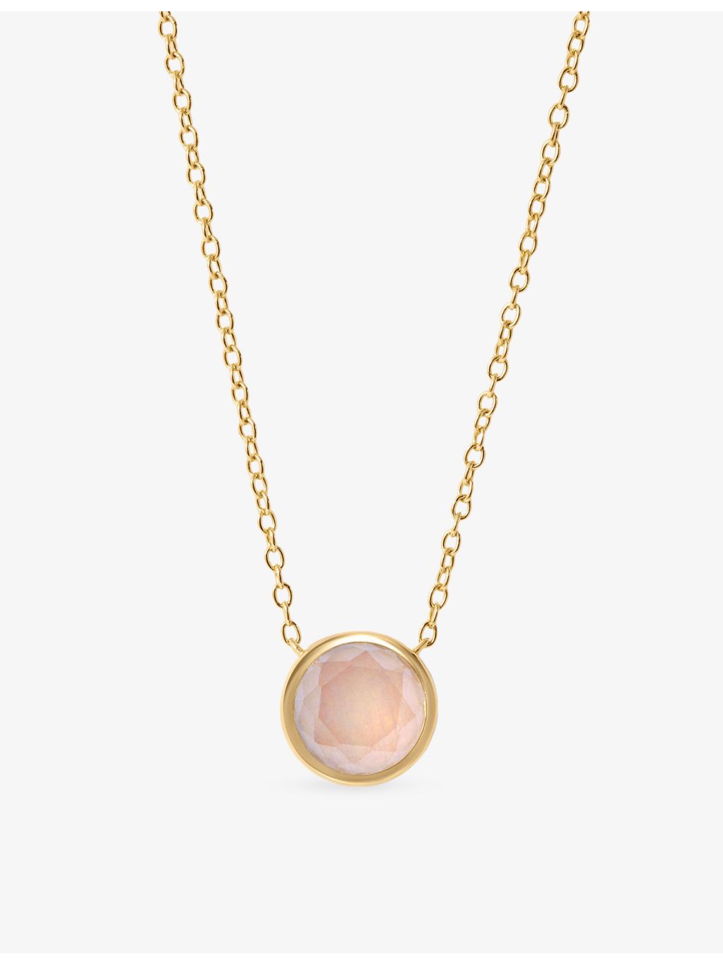 Astley Clarke pink quartzite pendant necklace gold plated 9mm - British product
