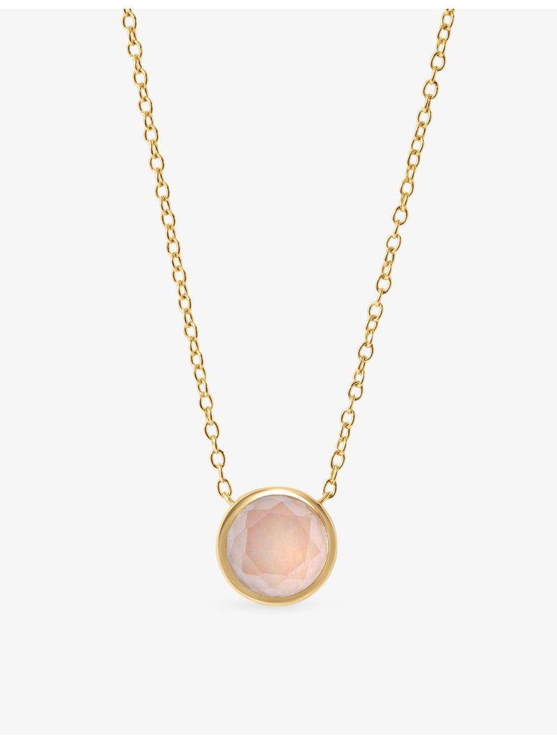 Astley Clarke pink quartzite pendant necklace gold plated 9mm - British product