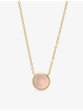 Astley Clarke pink quartzite pendant necklace gold plated 9mm - British product