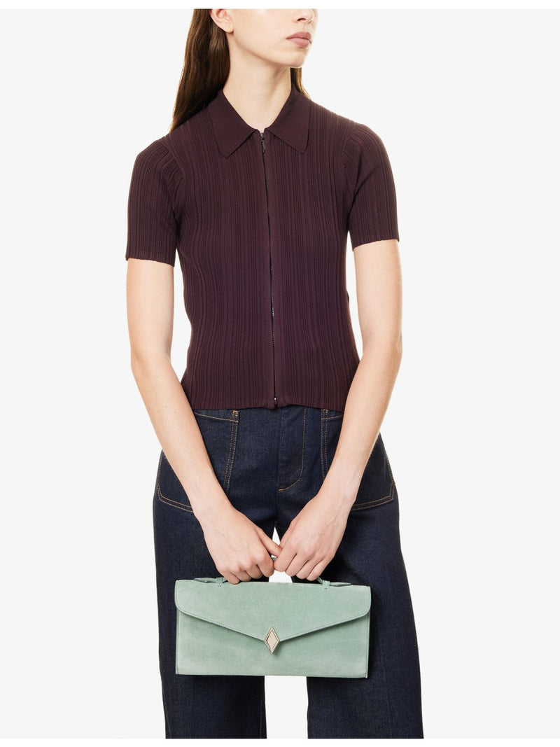 Métier Edge suede clutch, 28cm wide - British product