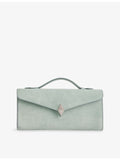 Métier Edge suede clutch, 28cm wide - British product
