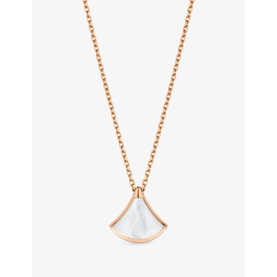 selfridges Bvlgari Divas' Dream Mini 18ct Rose-Gold and Mother-of-Pearl Necklace- Buy online at McGrocer