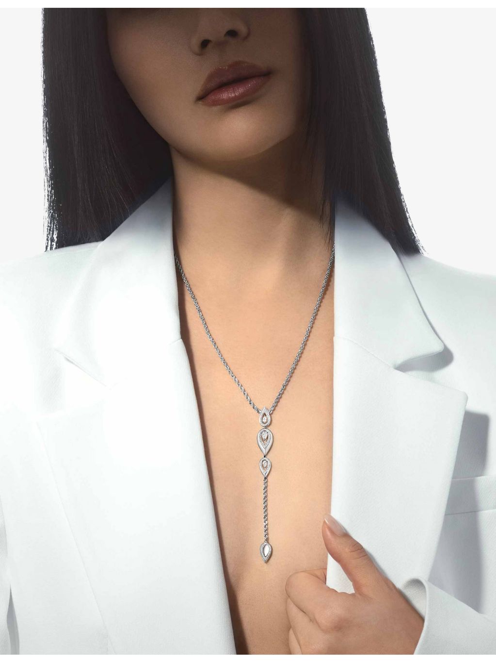 Messika gold diamond teardrop necklace 0.71ct (British brand)