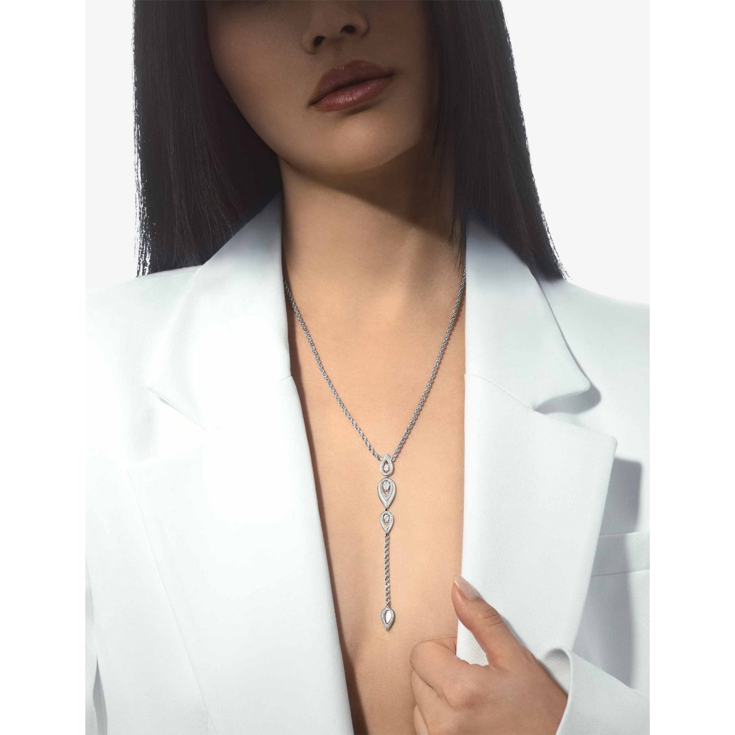 Messika gold diamond teardrop necklace 0.71ct (British brand)