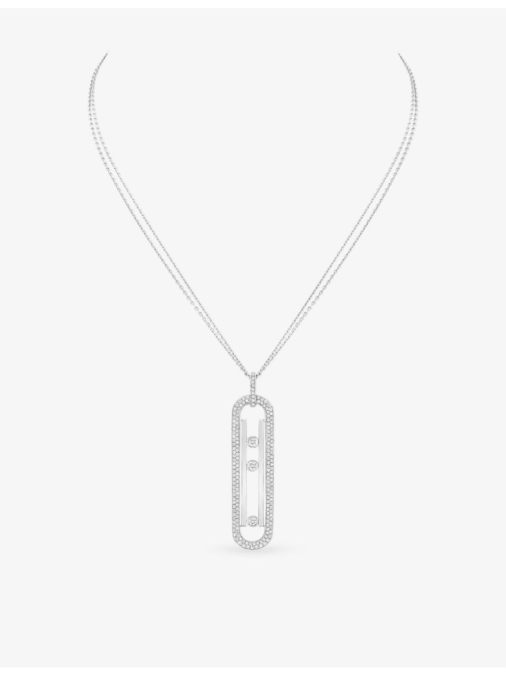 Messika Move 10th Medium 18ct white-gold 1.15ct diamond necklace, UK version