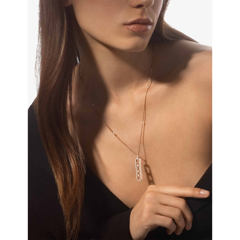 Messika Move 18ct gold diamond necklace with 80cm chain - British product