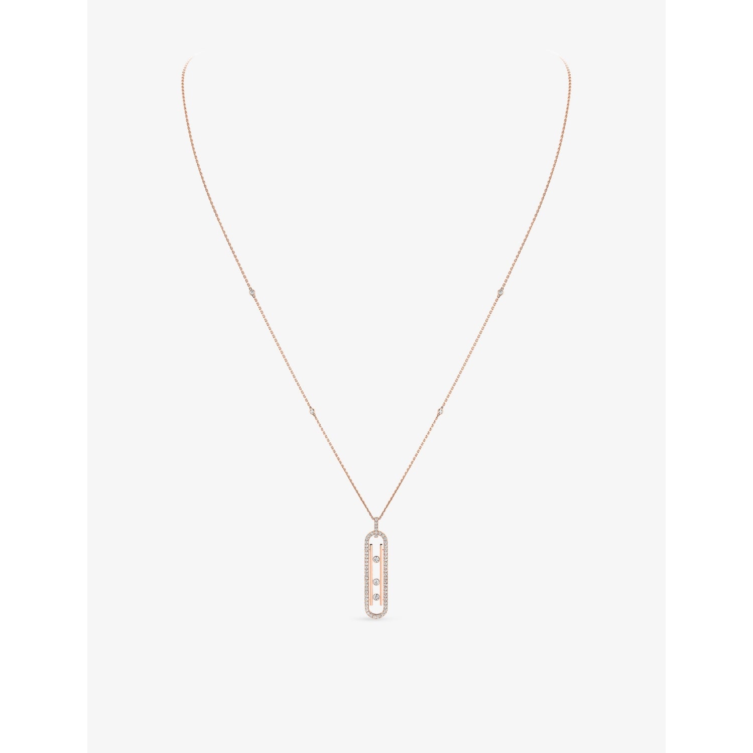 Messika Move 18ct gold diamond necklace with 80cm chain - British product