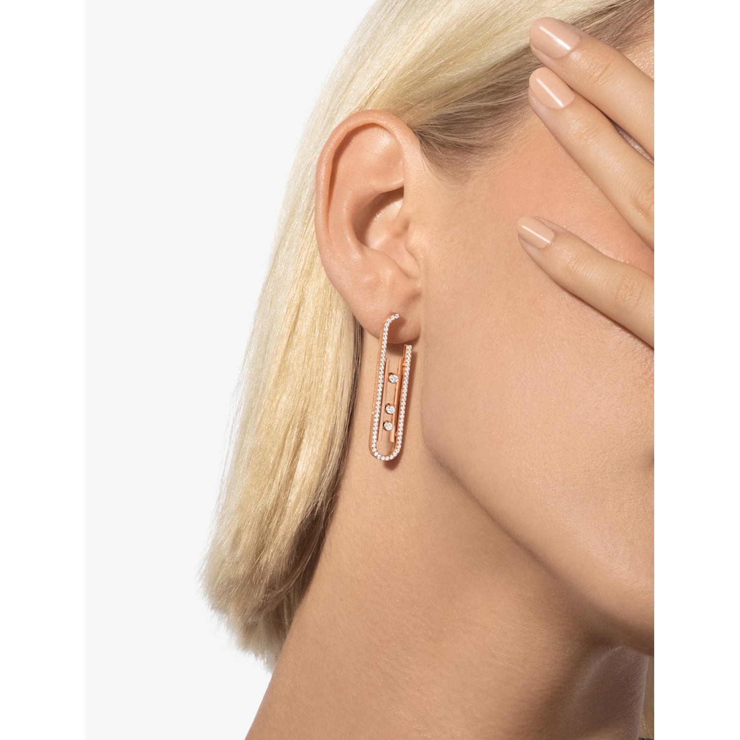Messika 18ct gold and 1ct diamond earrings - British product