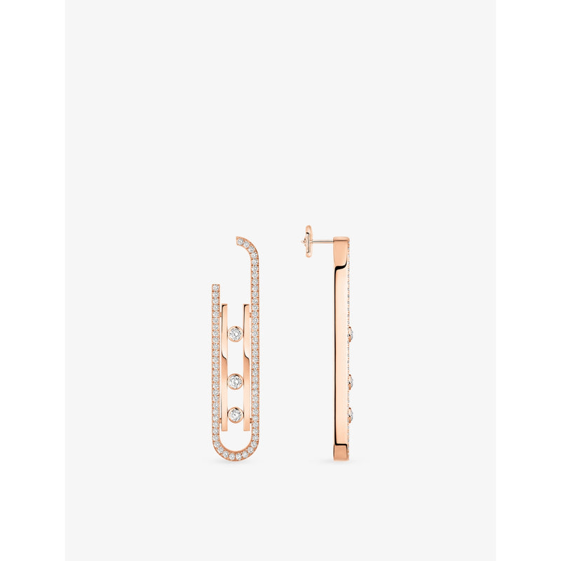 Messika 18ct gold and 1ct diamond earrings - British product