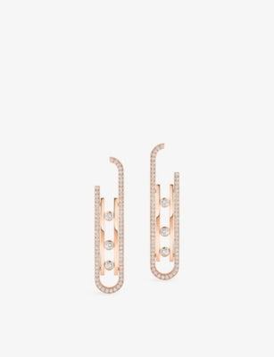 Messika 18ct gold and 1ct diamond earrings - British product