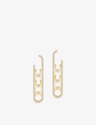 Messika 18ct gold and 1ct diamond earrings - British product