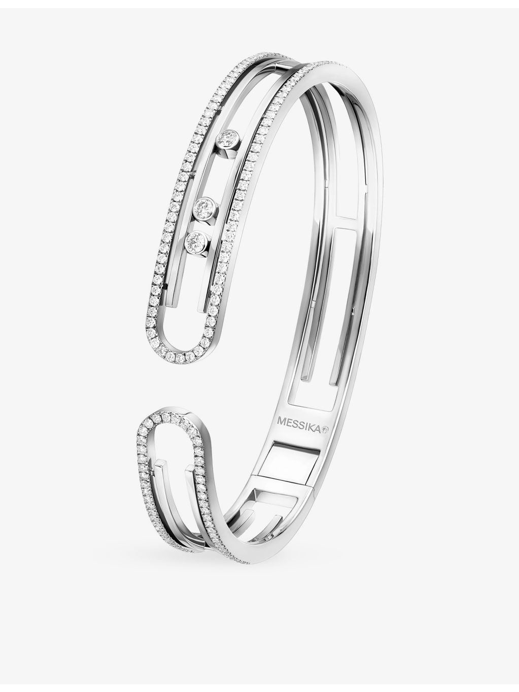 Messika 18ct white gold diamond bangle bracelet 0.91ct - British product