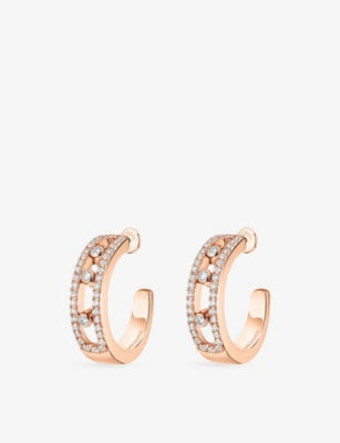 Messika 18ct gold diamond hoop earrings 0.52ct (British brand)
