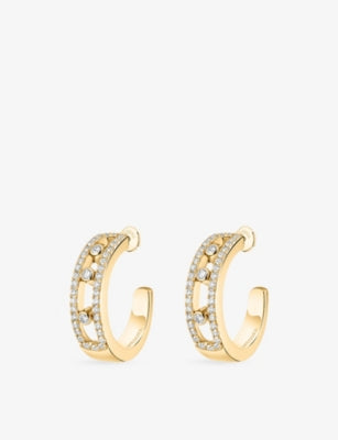 Messika 18ct gold diamond hoop earrings 0.52ct (British brand)