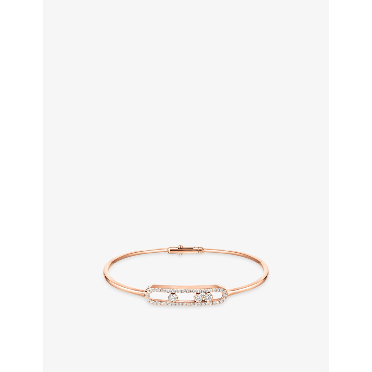 Move Classique 18ct Gold And 0.56ct Diamond Bangle - PINK - XS