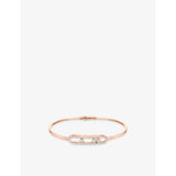 Move Classique 18ct Gold And 0.56ct Diamond Bangle - PINK - XS