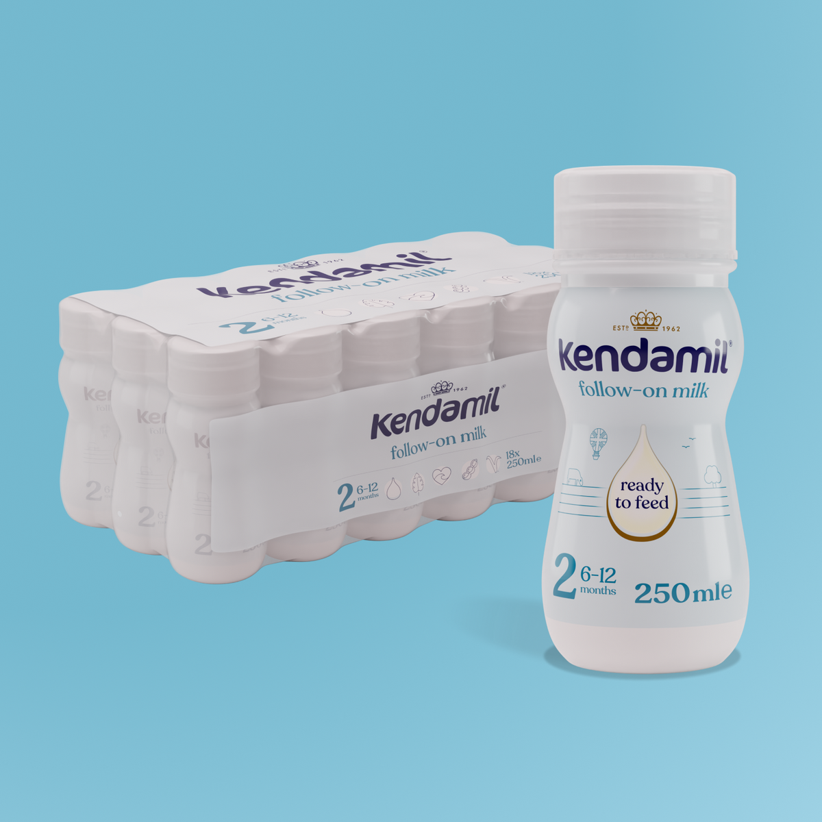 Classic Follow-On ready-to-feed baby milk 250ml bottles, imported from the UK
