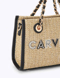 Carvela raffia beaded mini cross body bag, UK version