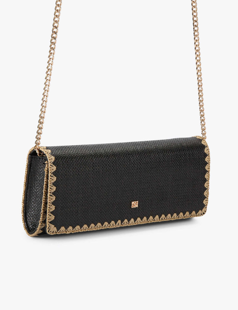 Kurt Geiger raffia chain strap clutch bag - British product