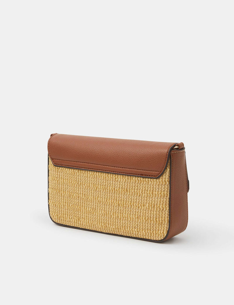 Accessorize raffia chain strap cross body bag (British brand)