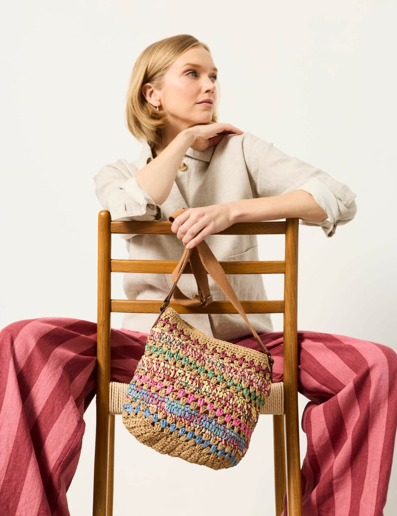 FatFace raffia cross body bag 30cm height, UK version