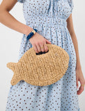 Accessorize raffia fish clutch bag, imported from the UK